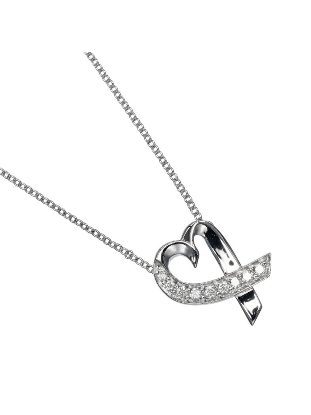 Tiffany & Co Loving Heart White Gold Diamond Necklace